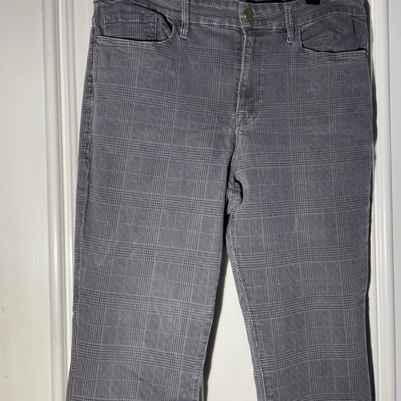 FRAME Le Crop Mini Boot checked mid-rise kick-flare jeans size 33 glen plaid - Picture 4 of 16